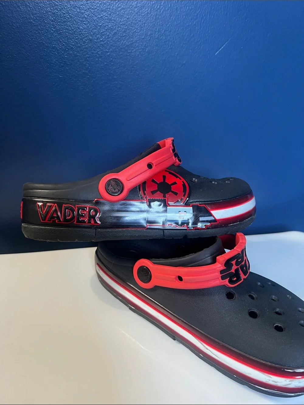 Star Wars Black and Red Kids J2 Clog Sandals with Vader Accent